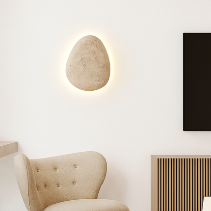 Applique murale extérieure en travertin naturel avec éclairage LED étanche — LZ4Q7M9