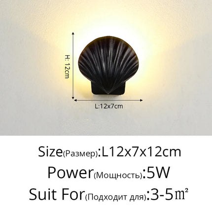 Applique murale extérieure étanche en forme de coquille pour salon et chambre LED — LZ4X9P2