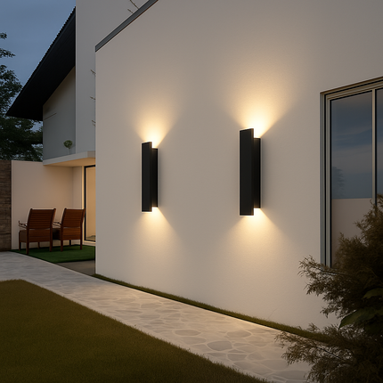 Applique murale LED 18W noire étanche en aluminium pour extérieur — LZ4X9P