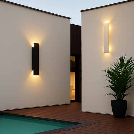 Applique murale extérieures imperméables bande aluminium appliques murales 18W LED noir applique chambre extérieur luminaires extérieurs