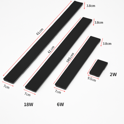 Applique murale extérieures imperméables bande aluminium appliques murales 18W LED noir applique chambre extérieur luminaires extérieurs