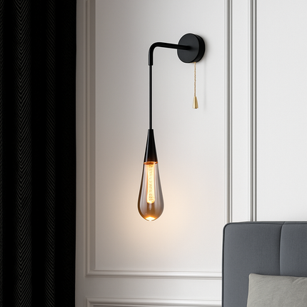Applique murale LED forme goutte d'eau avec interrupteur marche/arrêt — LZ4X9P2