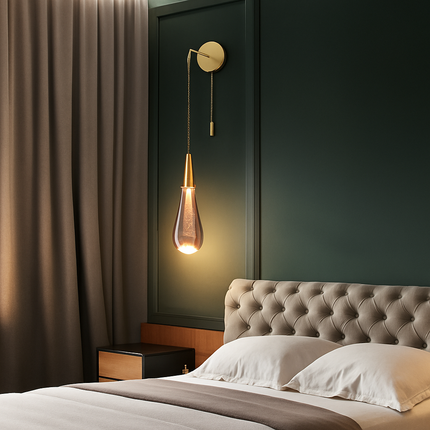Applique murale LED forme goutte d'eau avec interrupteur marche/arrêt — LZ4X9P2