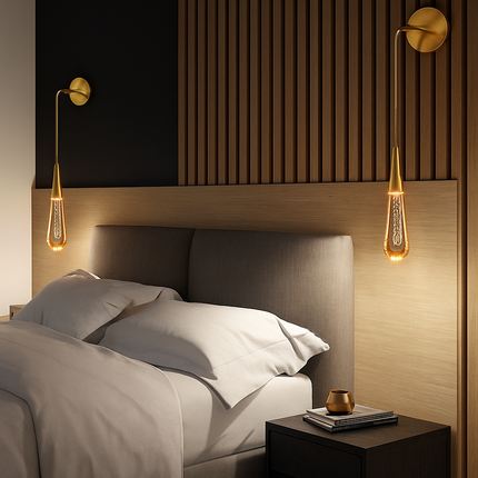 Applique murale LED forme goutte d'eau avec interrupteur marche/arrêt — LZ4X9P2