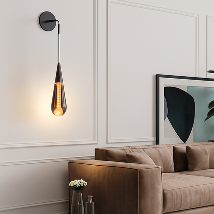 Applique murale LED forme goutte d'eau avec interrupteur marche/arrêt — LZ4X9P2