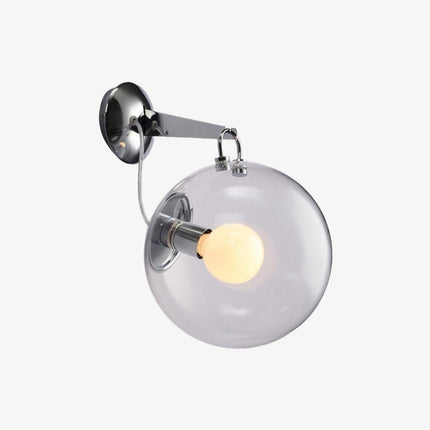 Applique murale industrielle argentée avec globe en verre Irantzu — LZ4X9P2Q