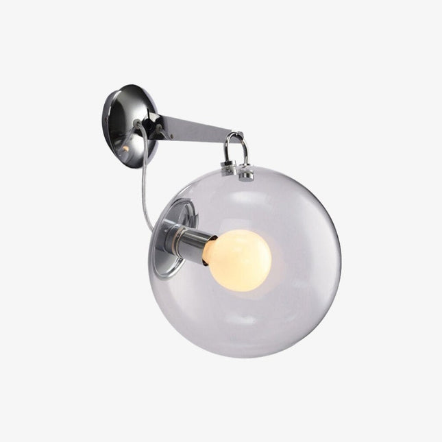 Applique murale industrielle argentée avec globe en verre Irantzu