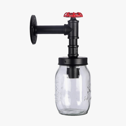 Applique murale industrielle en verre avec tuyau d'eau rétro — LZ3XJ9
