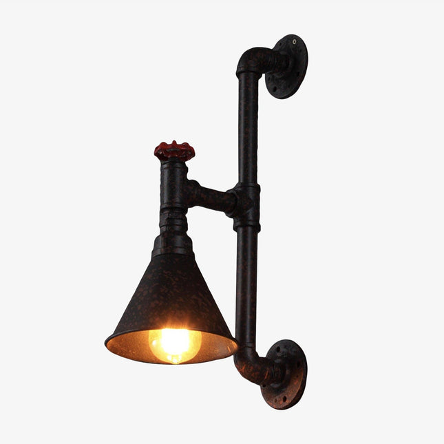 Applique murale LED industrielle en métal noir et rouge Pekoso — LZ4F9Q2