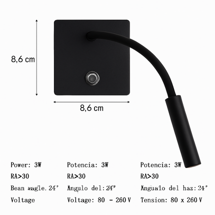Applique murale LED à intensité variable avec interrupteur intégré — LZ4M7Q2
