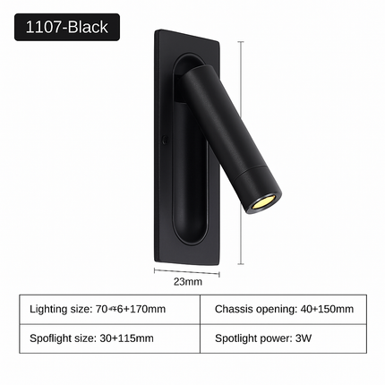 Applique murale LED 3W avec port USB intégrée 110-240V — LZ4X9P2