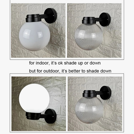 Applique murale intérieure et extérieure avec globe en acrylique blanc ou transparent — LZ4XJ7
