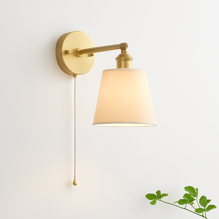 Applique murale japonaise en céramique avec luminaire en laiton nordique — LZ4X9P2