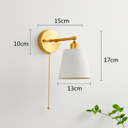 Applique murale japonaise en céramique avec luminaire en laiton nordique — LZ4X9P2