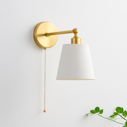 Applique murale japonaise en céramique avec luminaire en laiton nordique — LZ4X9P2