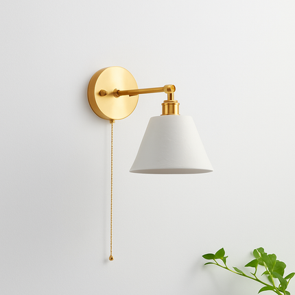 Applique murale japonaise en céramique avec luminaire en laiton nordique — LZ4X9P2