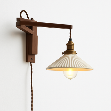 Applique murale japonaise réglable en bois massif — LZ4X9Q2