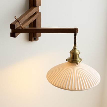 Applique murale japonaise réglable en bois massif — LZ4X9Q2