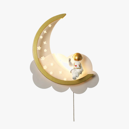 Applique murale LED enfant motif astronaute, lune et nuages — LZ4X9P