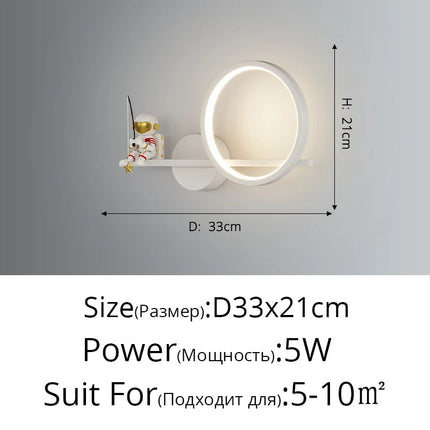 Applique murale LED astronaute lune et planète style nordique 2022 — LZ4X7J9