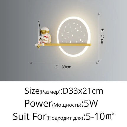 Applique murale LED astronaute lune et planète style nordique 2022 — LZ4X7J9