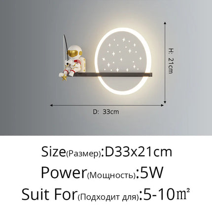 Applique murale LED astronaute lune et planète style nordique 2022 — LZ4X7J9