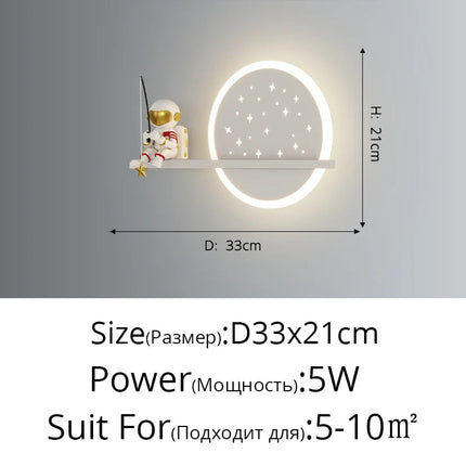 Applique murale LED astronaute lune et planète style nordique 2022 — LZ4X7J9