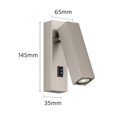 Applique murale LED rotative 350° avec interrupteur et port USB — LZ4X9P2