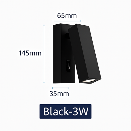 Applique murale LED rotative 350° avec interrupteur et port USB — LZ4X9P2