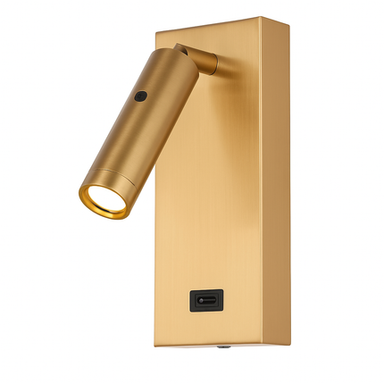 Applique murale LED rotative 350° avec interrupteur et port USB — LZ4X9P2
