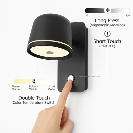 Applique murale LED réglable avec variateur tactile Aisilan — LZ4P9XQ