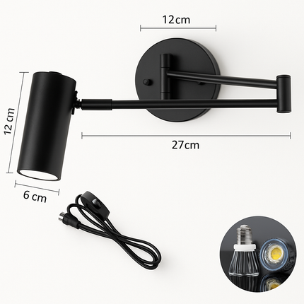 Applique murale LED à bras long pivotant avec capteur tactile — LZ4X9Q2