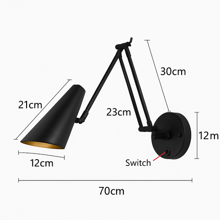 Applique murale LED à bras long pivotant avec capteur tactile — LZ4X9Q2