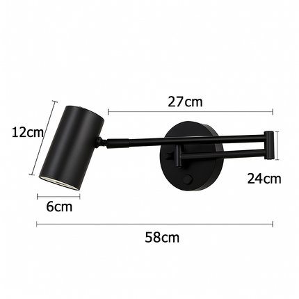 Applique murale LED à bras long pivotant avec capteur tactile — LZ4X9Q2
