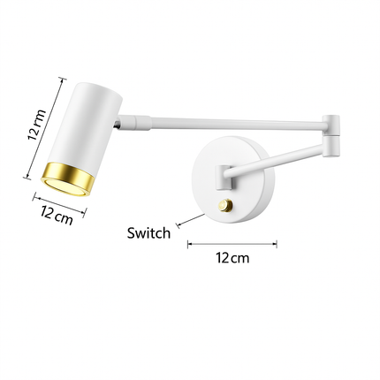 Applique murale LED à bras long pivotant avec capteur tactile — LZ4X9Q2