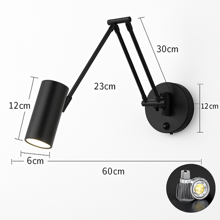 Applique murale LED à bras long pivotant avec capteur tactile — LZ4X9Q2