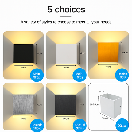 Applique murale LED carrée en aluminium pour décoration artistique — LZ4X9P2