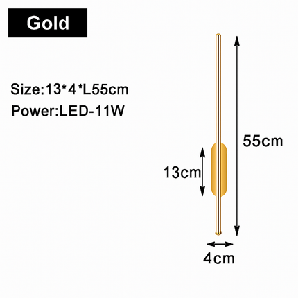 Applique murale LED intérieure finition or et noir — LZ4X9T1