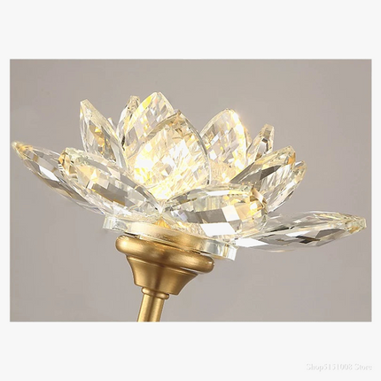 Applique murale LED luxe en cristal motif lotus chinois — LZ4Q8N2