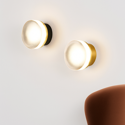 Applique murale LED ronde dorée au design moderne et luxueux — LZ4X9P2