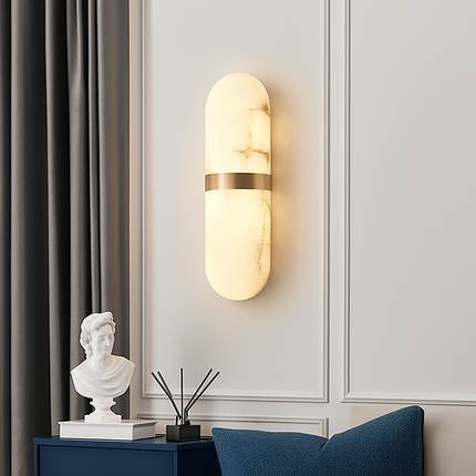 Applique murale LED demi-cylindre effet marbre — LZ4X9J
