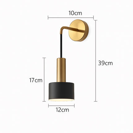Applique murale LED avec base dorée et abat-jour en métal — LZ4Q7M2