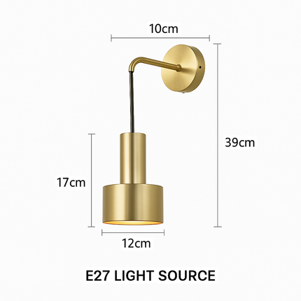Applique murale LED avec base dorée et abat-jour en métal — LZ4Q7M2