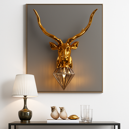 Applique murale LED design cerf en doré ou argenté — LZ4X9Q2