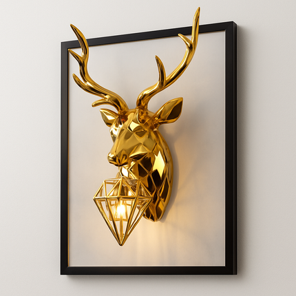 Applique murale LED design cerf en doré ou argenté — LZ4X9Q2