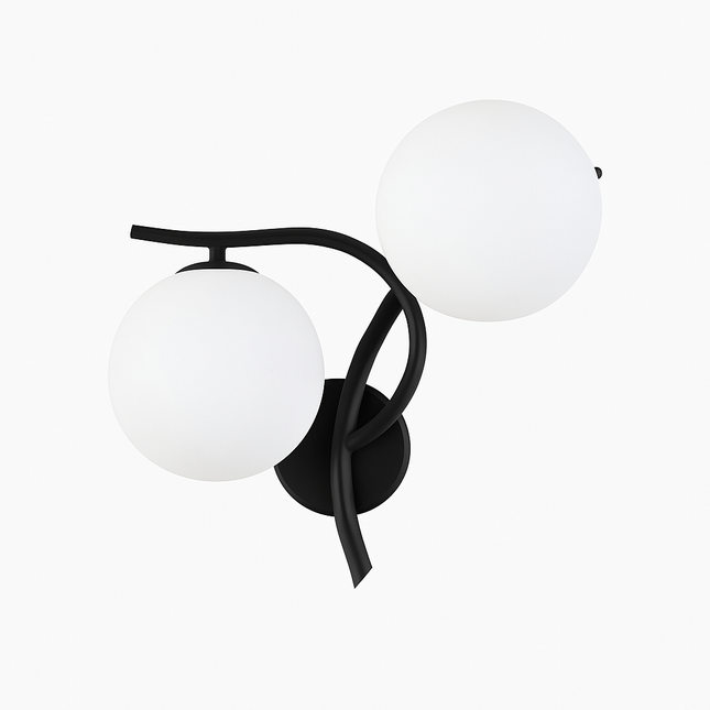 Applique murale LED croisée avec boule en verre noir ou doré — LZ4X9JQ