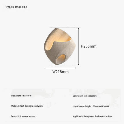 Applique murale LED en ciment style nordique Wabi Sabi — LZ4D7Q2