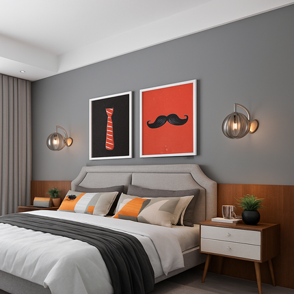 Applique murale LED dorée avec globe en verre fumé — LZ4X9T2