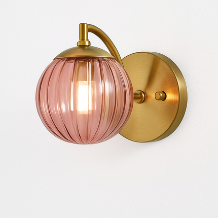 Applique murale LED dorée avec globe en verre fumé — LZ4X9T2