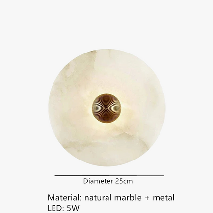 Applique murale LED en métal doré et marbre naturel pour éclairage contemporain — LZ4X9T
